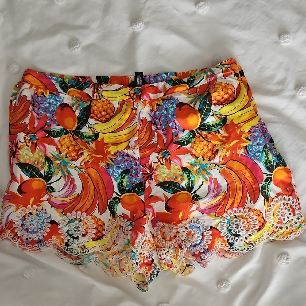 NWT Aqua Vibrant Fruit and Floral Blouse 2 piece outfit - Picture 5 of 8